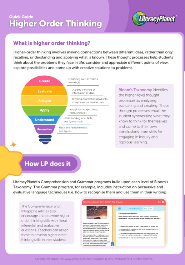 Higher Order thinking 